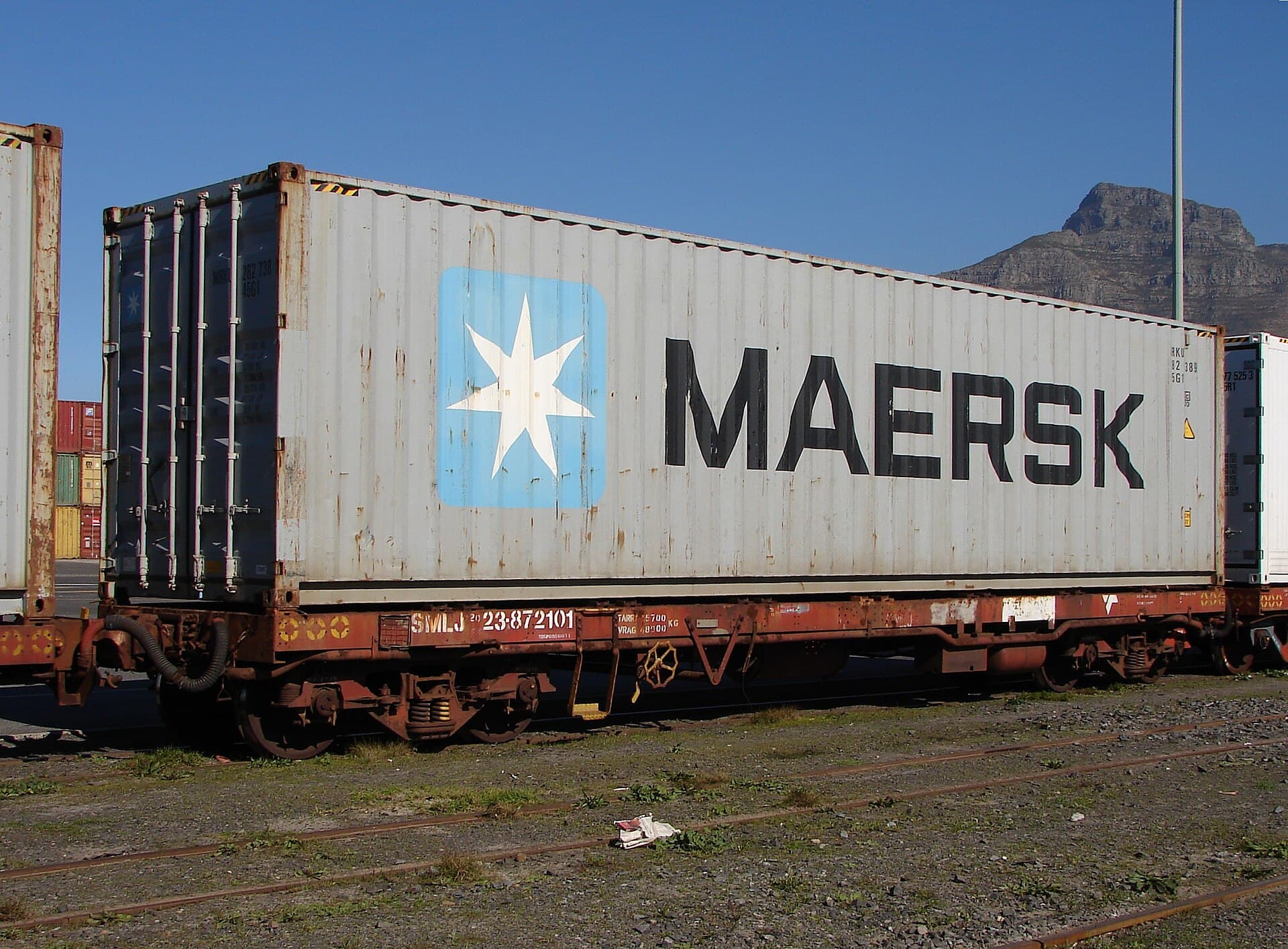 A 40-foot high-cube container (ISO type 45G1), a foot taller than a standard 40-footer.